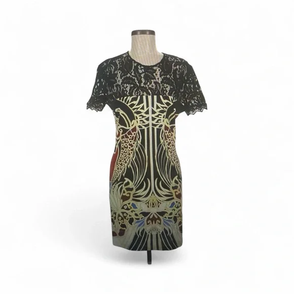 just cavalli lace dress Lace Just Cavalli Animal Print Dress Just Cavalli Elegant Black And Red Lace  Dress, Size 44/